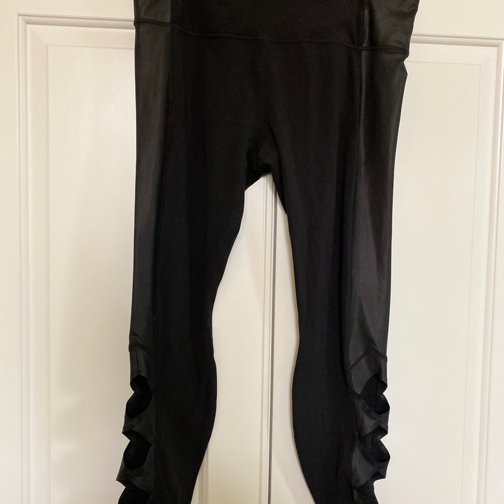 Athleta faux leather accent leggings